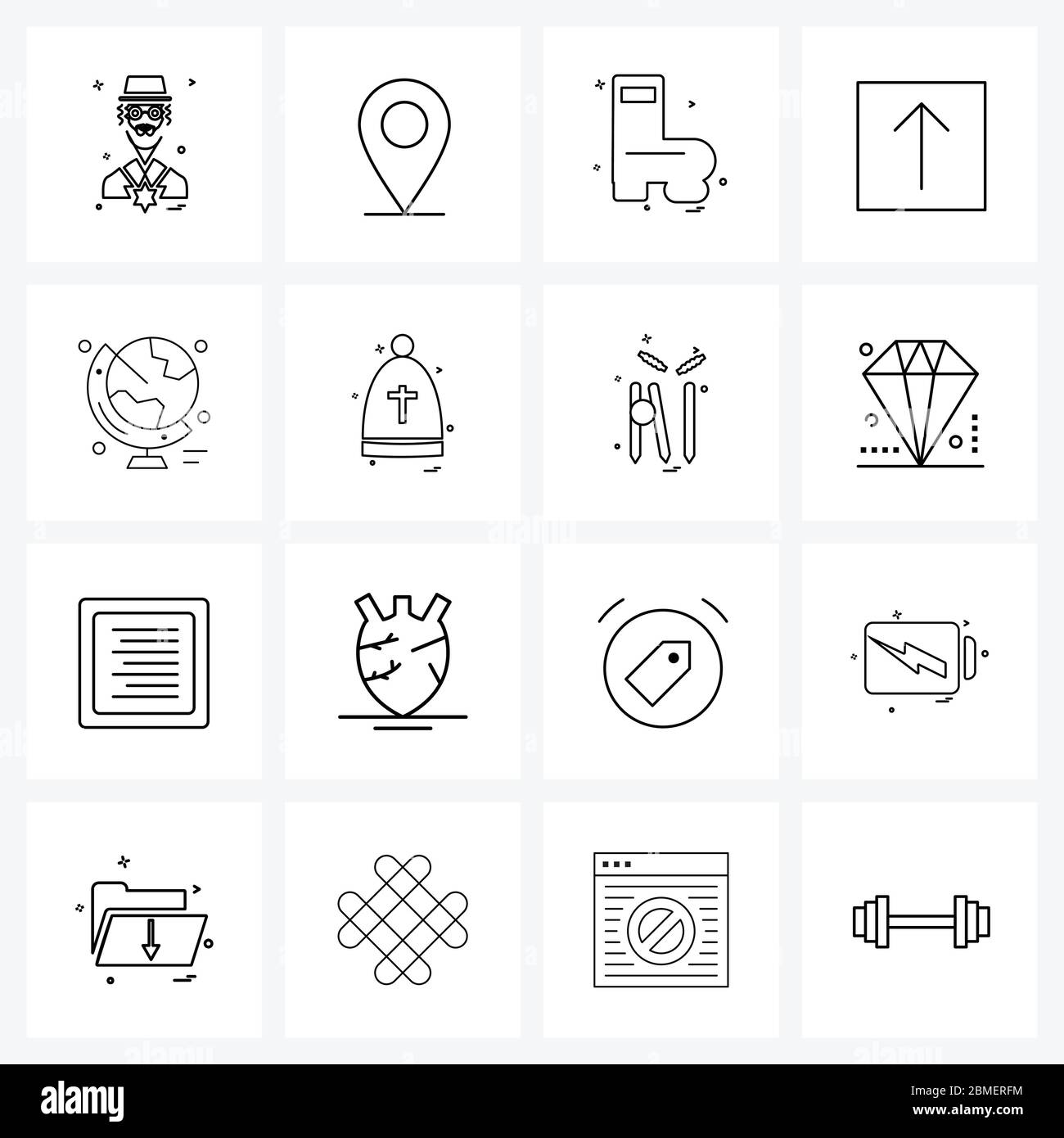 16 Editable Vector Line Icons and Modern Symbols of earth, finance ...