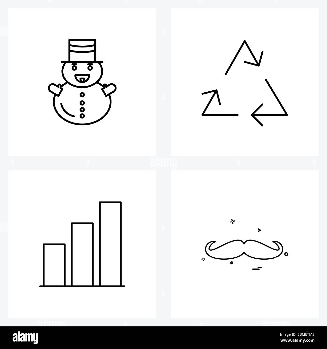 Set of 4 Simple Line Icons of Santa clause, network, arrow, bar ...
