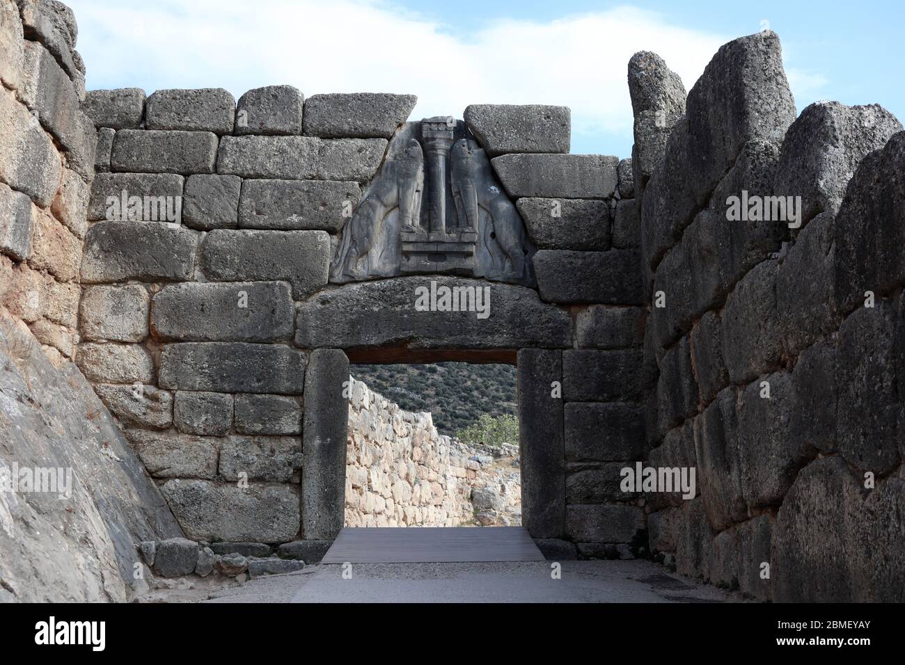 Lion Gate, ancient Mycenae, Greece Stock Photo