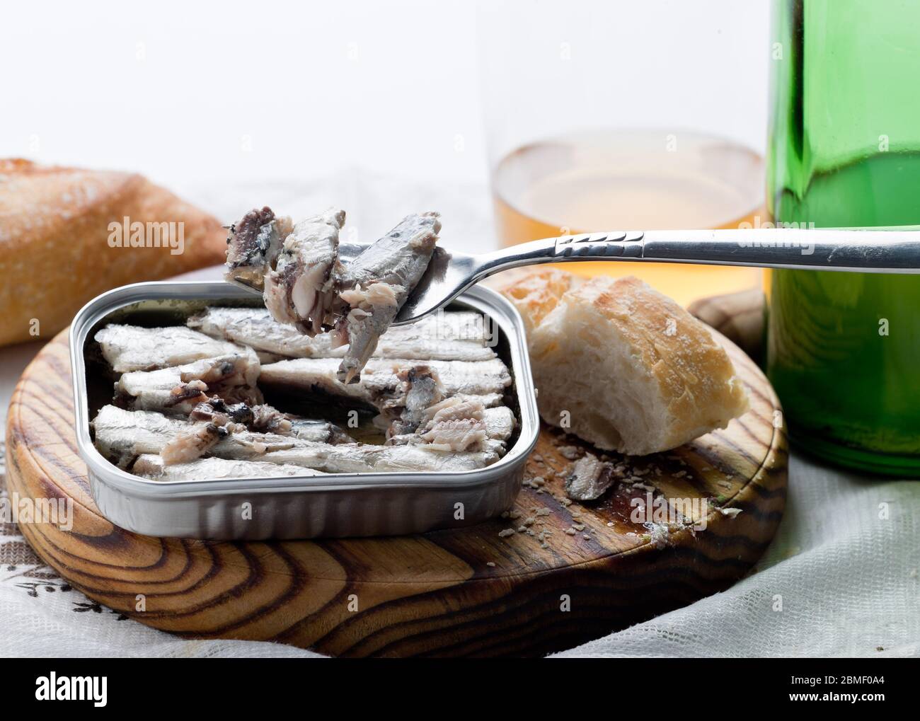 Canned sardines. Immersed in olive oil Stock Photo Alamy