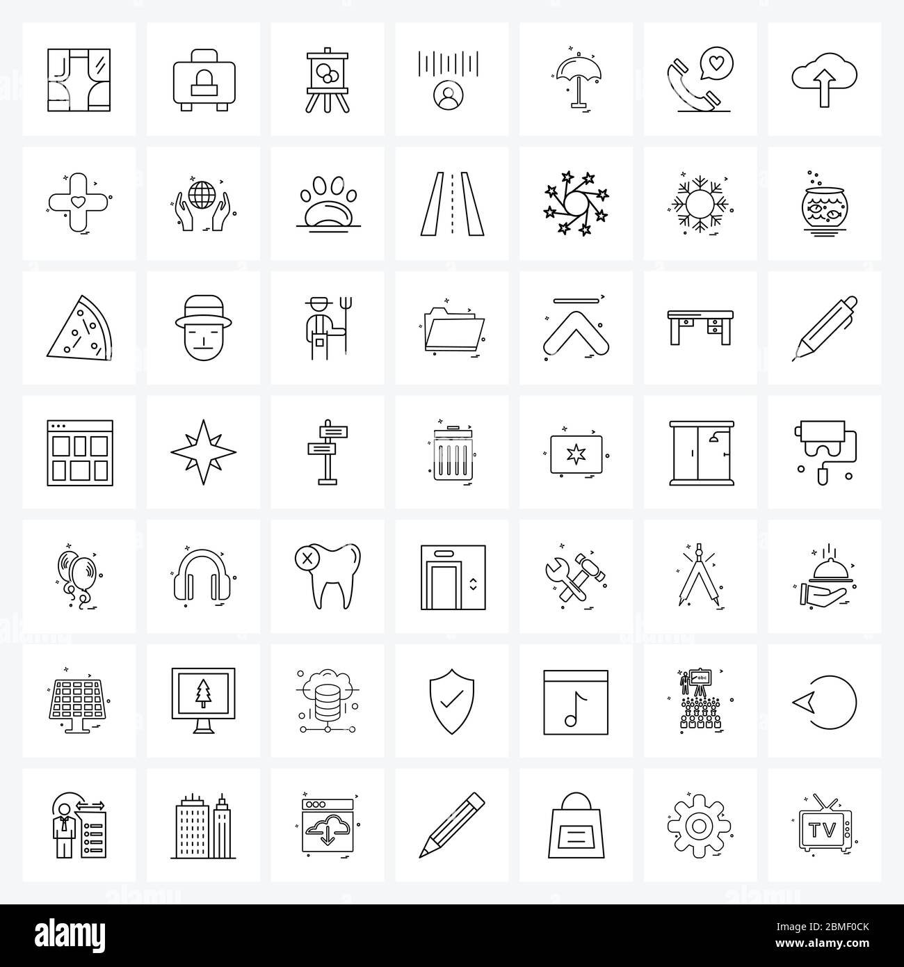 Stock Vector Icon Set of 49 Line Symbols for secure, identification ...