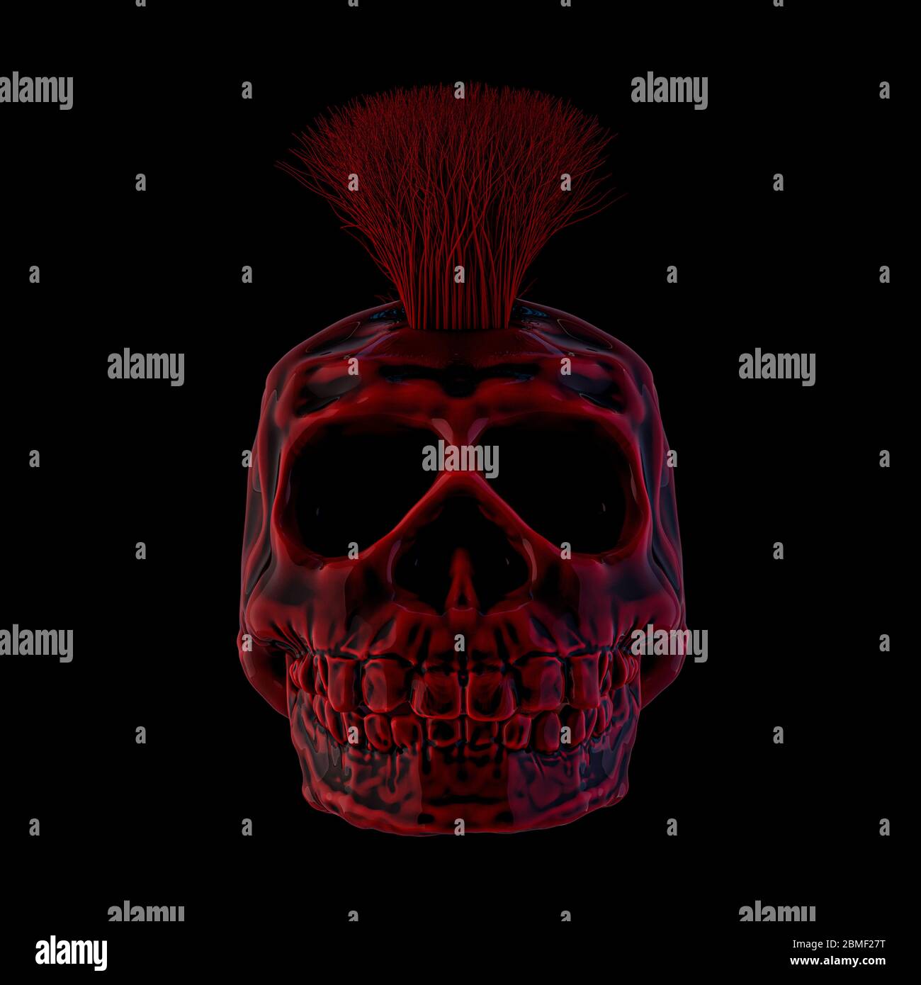 Abstract human skull on a black background. 3D rendering Stock Photo ...