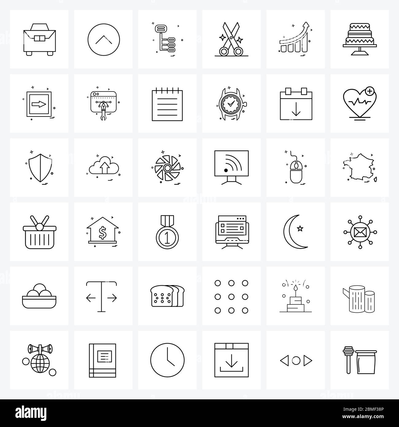 Set of 36 UI Icons and symbols for stock, results, hierarchy, good ...