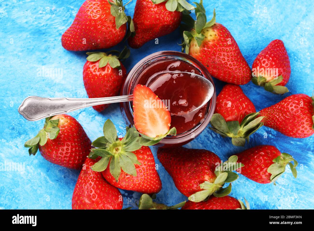 Strawberry jam in a glass jar hi-res stock photography and images - Alamy