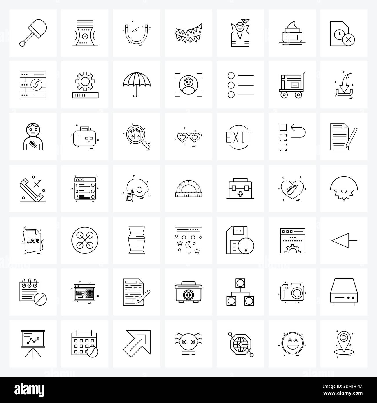 Set of 49 UI Icons and symbols for beauty, Halloween, ghost