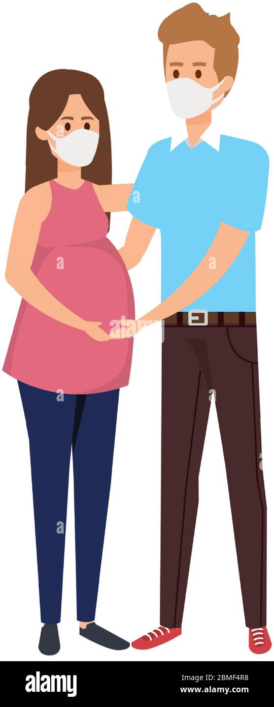 couple pregnancy using face mask Stock Vector Image & Art Alamy