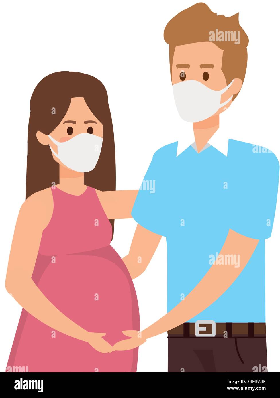 couple pregnancy using face mask Stock Vector Image & Art Alamy