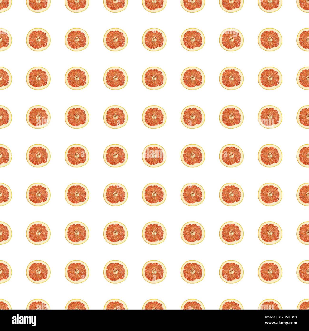 Seamless pattern of isolated slices of grapefruit. Wallpaper for