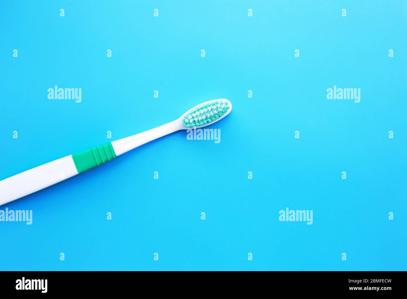 Top view of Toothbrush on blue background. Copy space Stock Photo - Alamy