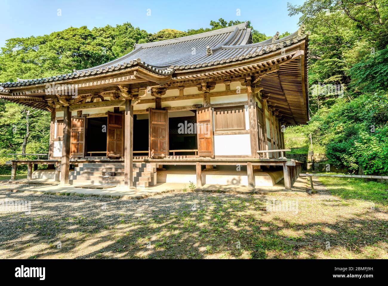 The Main Hall of Old Tomyoji built in 1457 at Sankeien Garden Open Air Museum, Yokohama, Kanagawa, Japan. Stock Photo