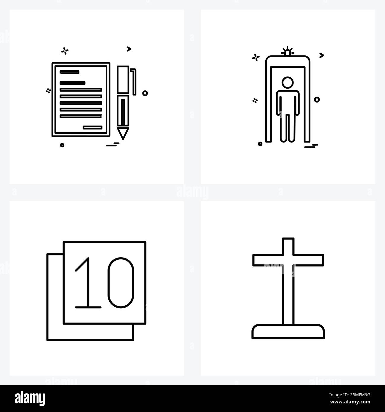 Set of 4 Line Icon Signs and Symbols of pen, filter, doc, avatar, teen Vector Illustration Stock Vector