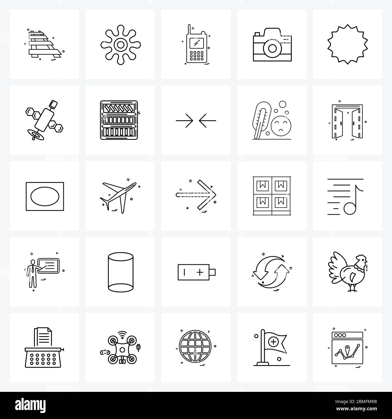 Set of 25 UI Icons and symbols for photo, image, law, digital, security Vector Illustration Stock Vector