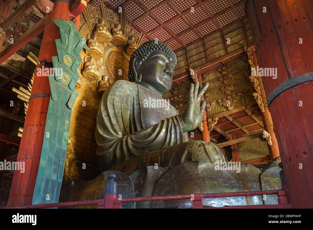 The Great Buddha in Todaiji temple in Nara. the world's largest bronze