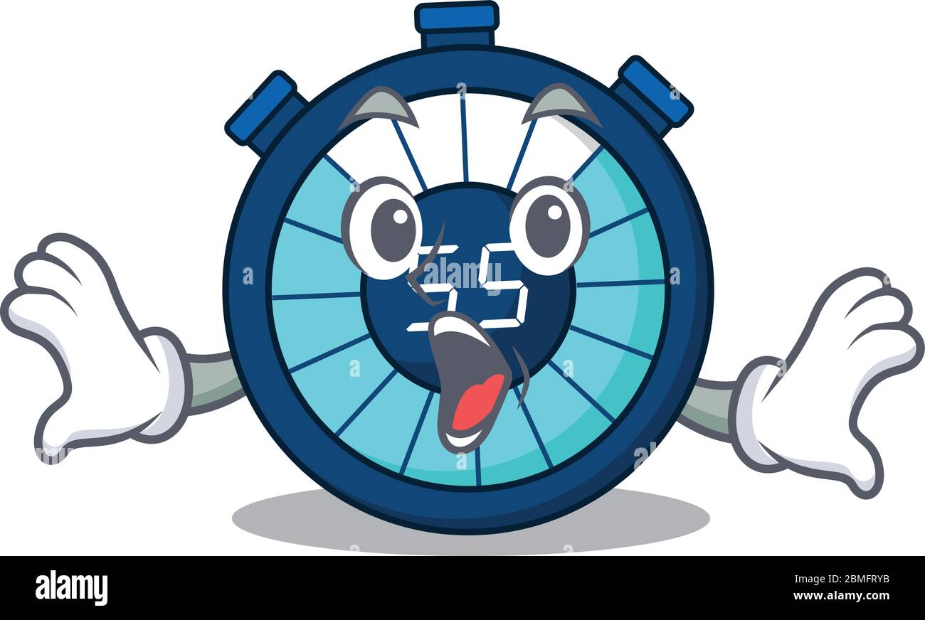 Cartoon design style of hourglass has a surprised gesture Stock Vector