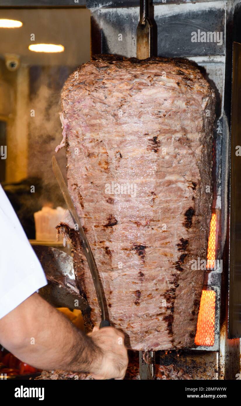 Gyros doner grilled slowly hi-res stock photography and images - Alamy