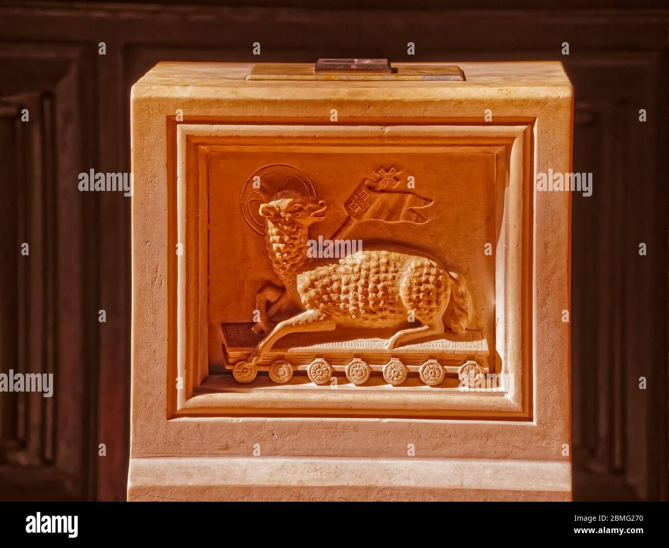 Donation box in Cathedral St. Peter Stock Photo - Alamy
