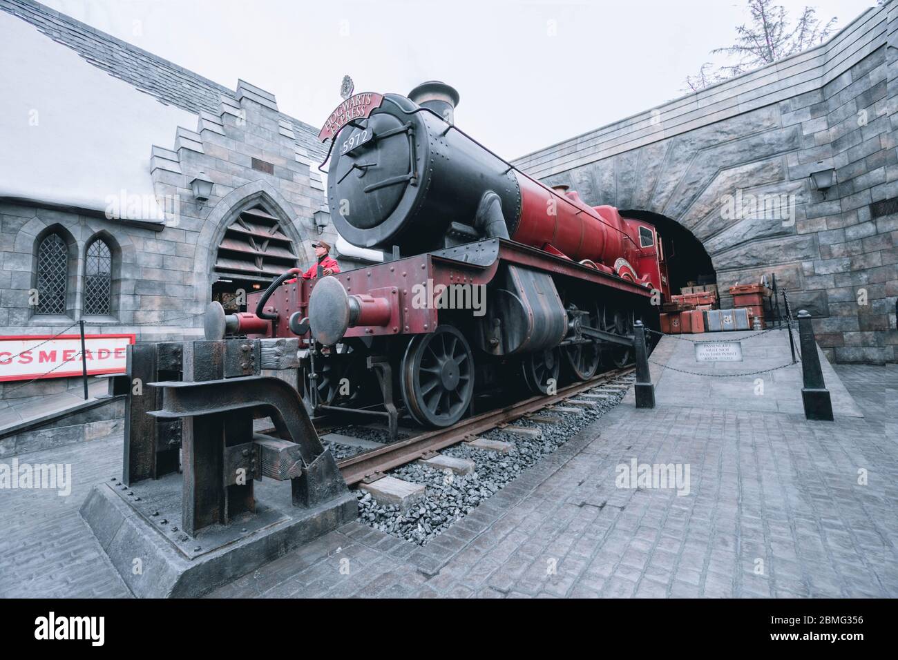Hogwarts express in winter season at Harry potter theme park, Japan Stock Photo