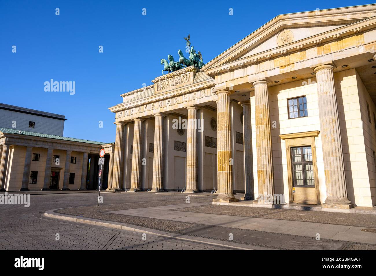 The Brandenburger Tor in Berlin early in the morning with no people Stock Photo