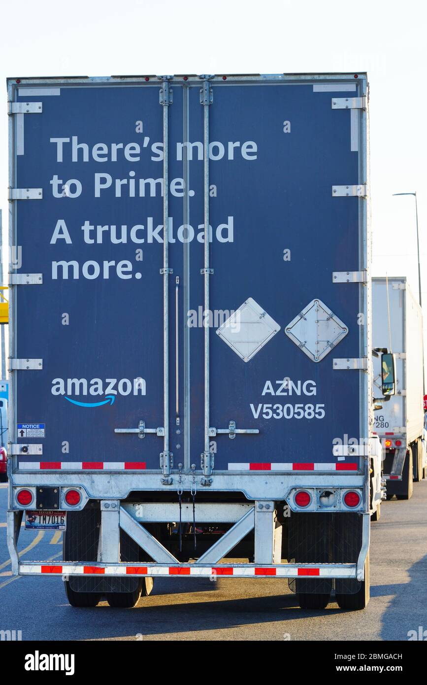 WEST DEPTFORD, NJ 23 FEB 2020 An Amazon Prime delivery tractor