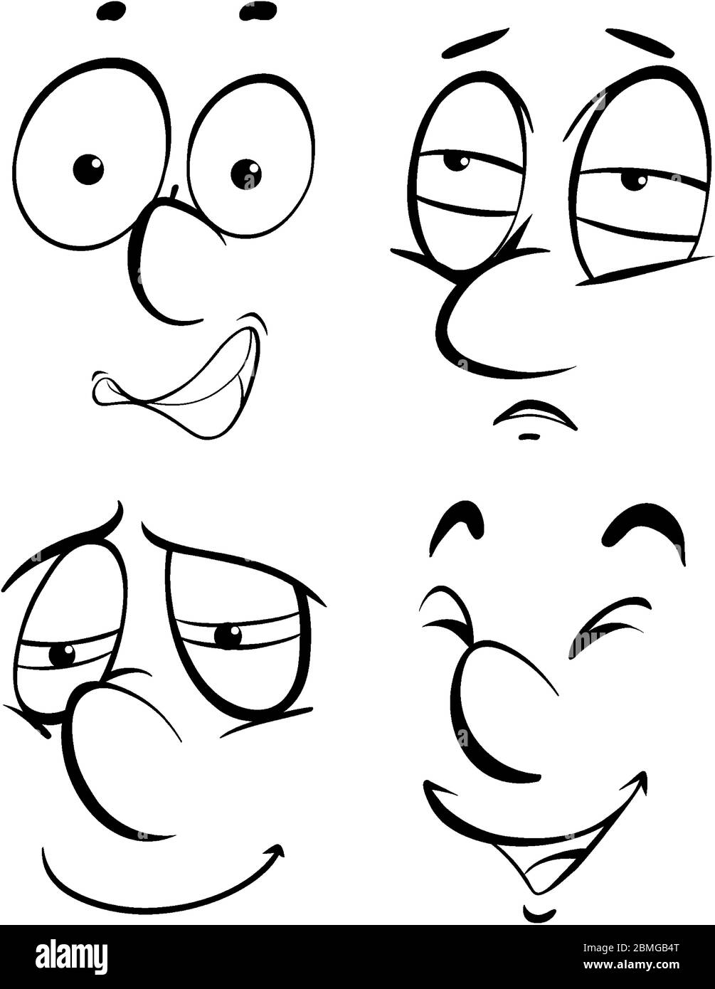 Human faces with different facial expressions illustration Stock Vector ...