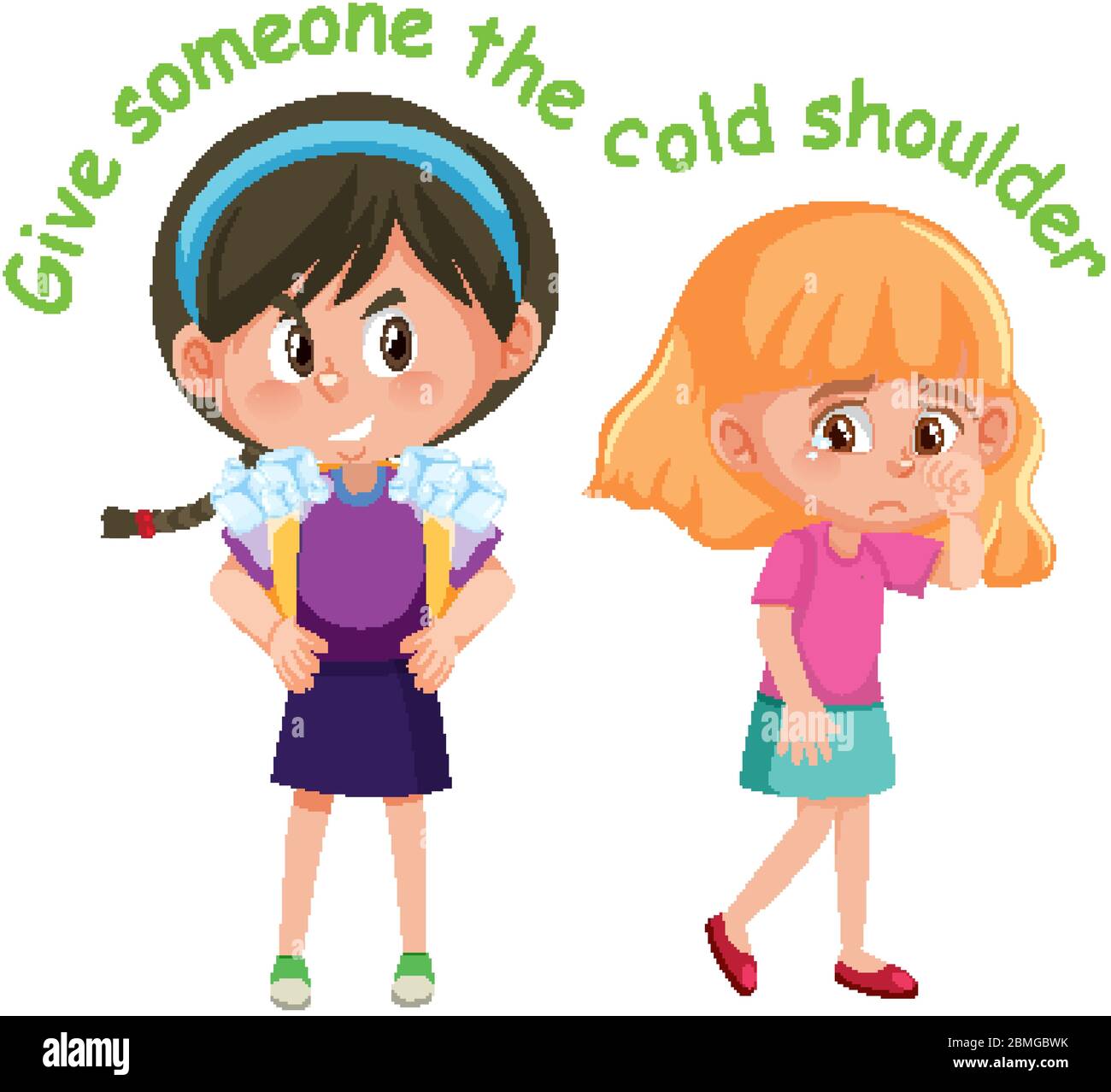 English idiom with picture description for give someone the cold