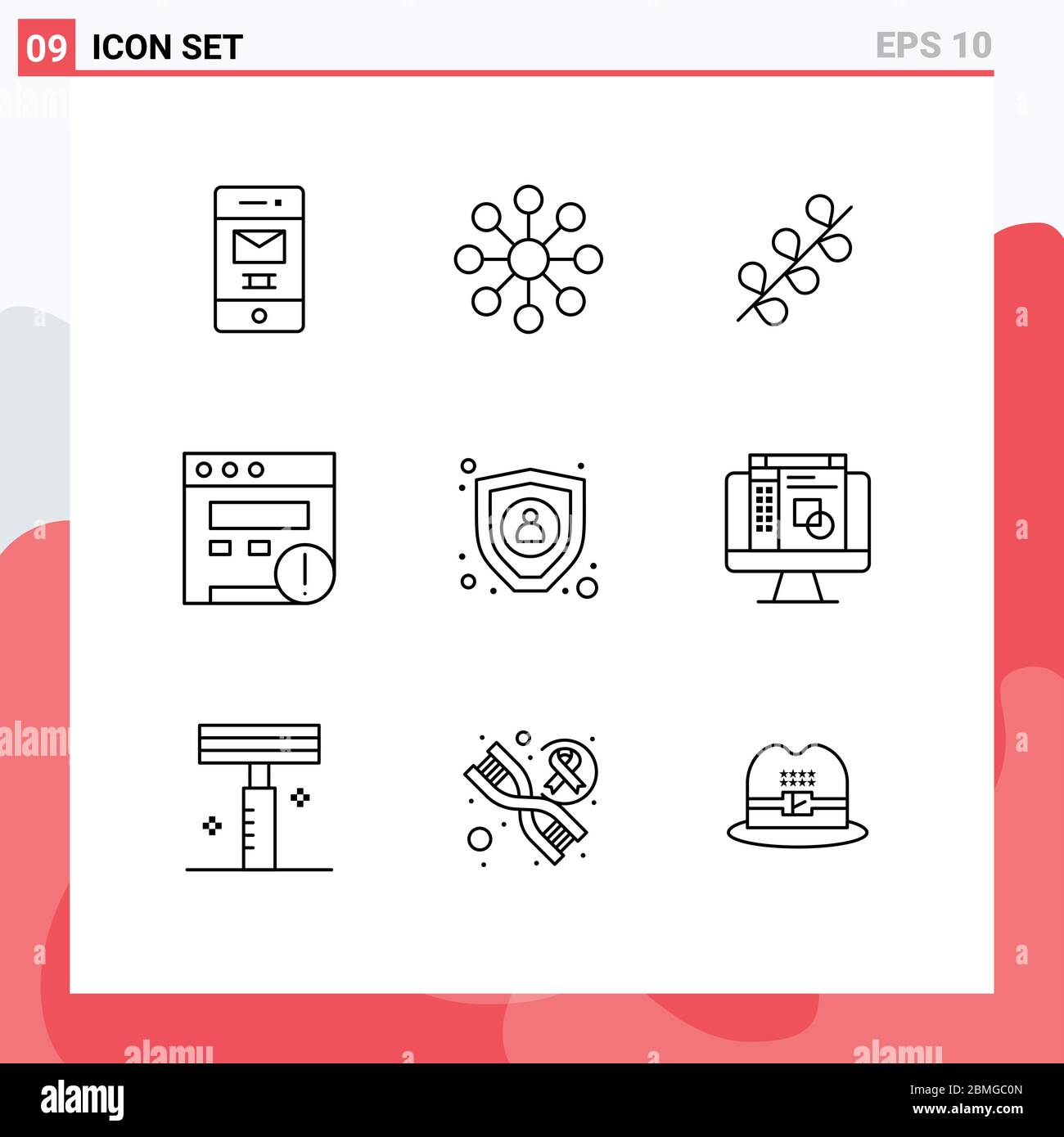 User Interface Pack of 9 Basic Outlines of graphic designing, encryption,  easter, data, seo Editable Vector Design Elements Stock Vector Image & Art  - Alamy
