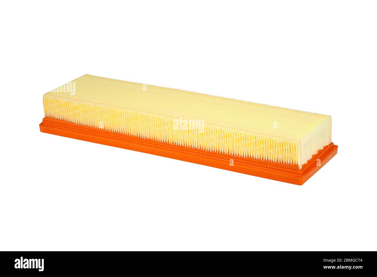 Isolate. Clean car filter on a white background. The colors are yellow