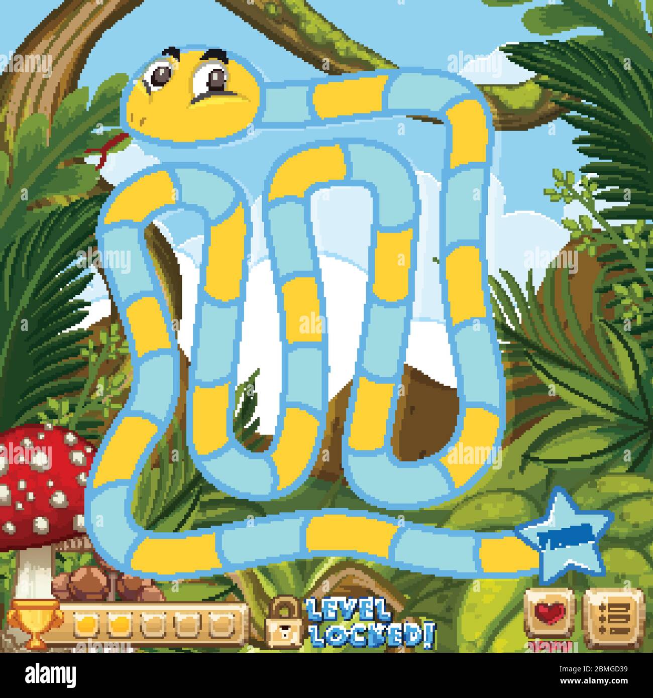Boardgame template with green forest background illustration Stock ...
