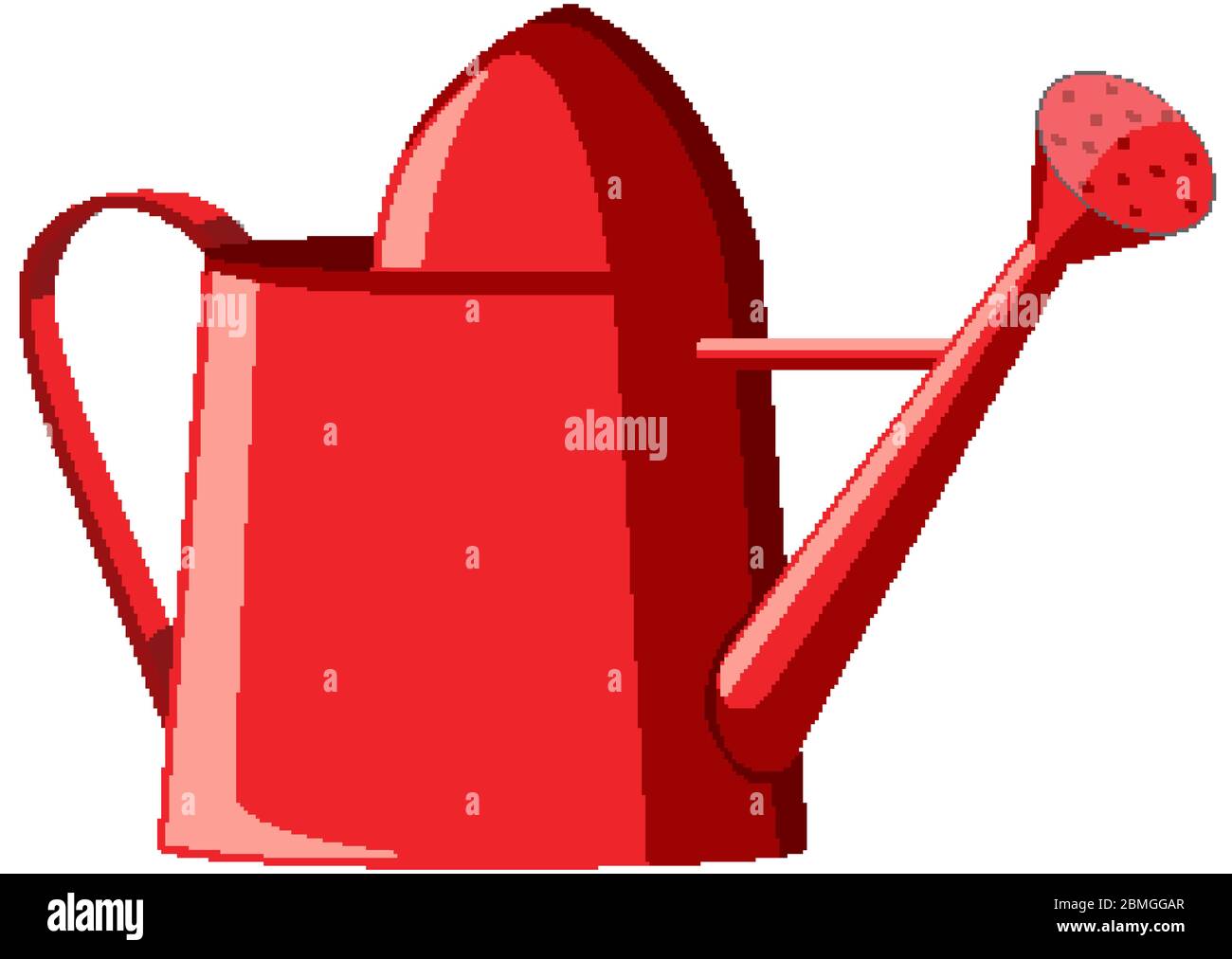 Red watering can on white background illustration Stock Vector Image