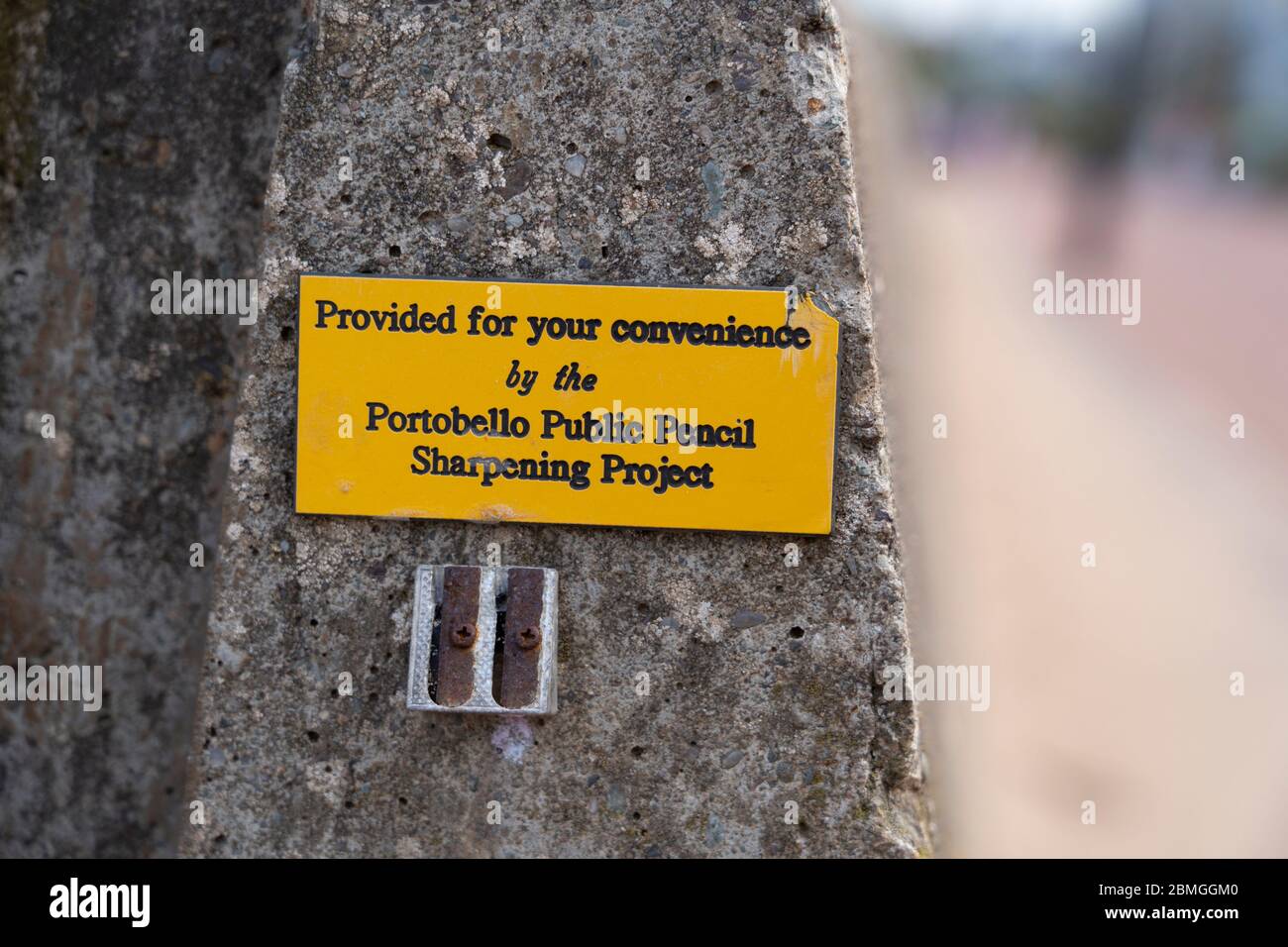 Strange sign from Portobello Public Pencil Sharpening Project next to ...