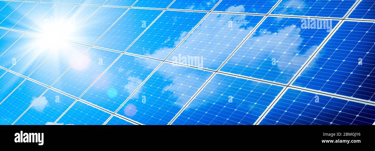 Solar panels sunlight blue sky background hi-res stock photography and ...