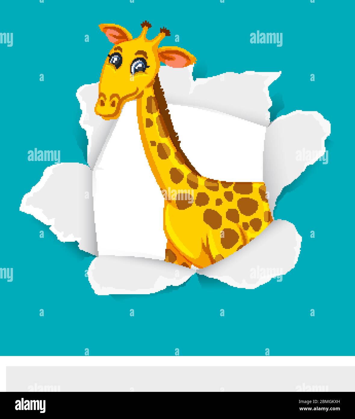 Background template design with wild giraffe illustration Stock Vector ...