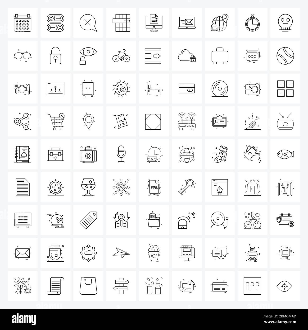 Stock Vector Icon Set of 81 Line Symbols for email, row, switch, extract, cross Vector Illustration Stock Vector