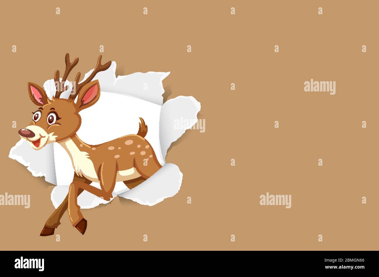 Background template design with wild deer illustration Stock Vector ...