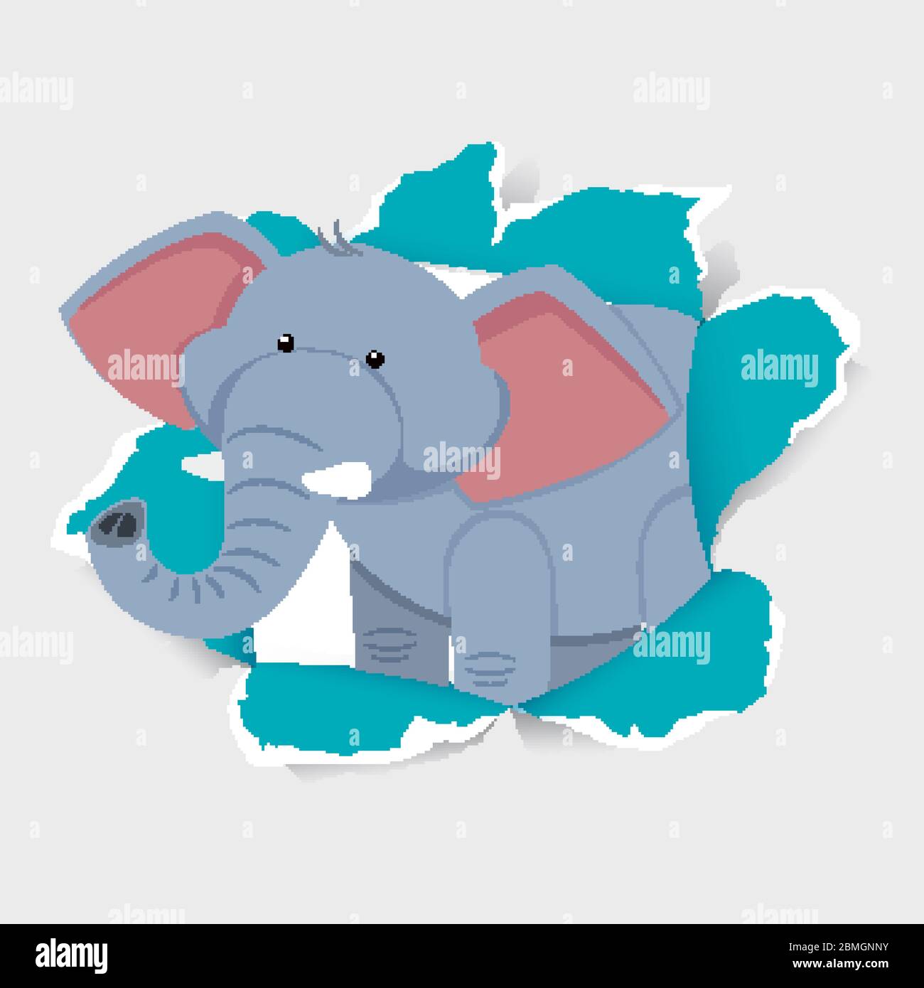Background template design with wild elephant illustration Stock Vector ...