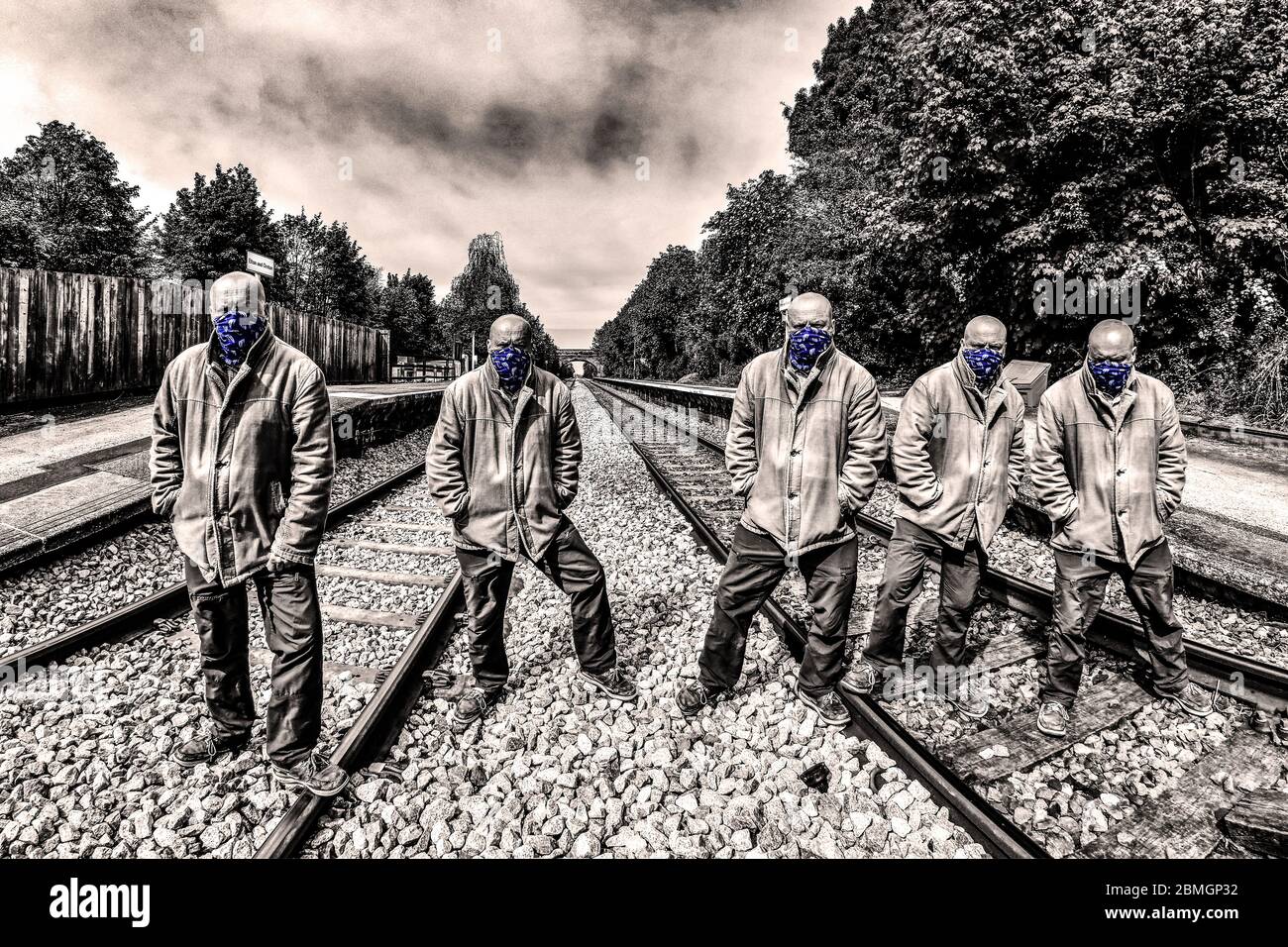 The Famous Five Railroad Gang Stock Photo