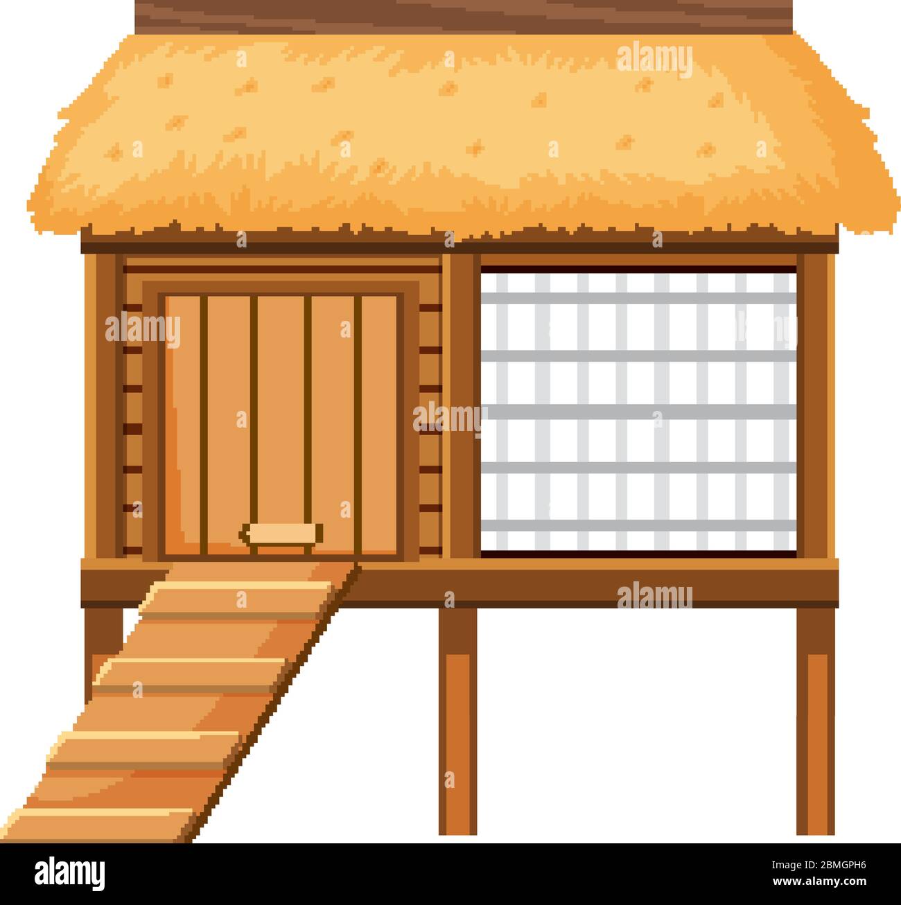Wooden chicken coop on white background illustration Stock Vector Image &  Art - Alamy