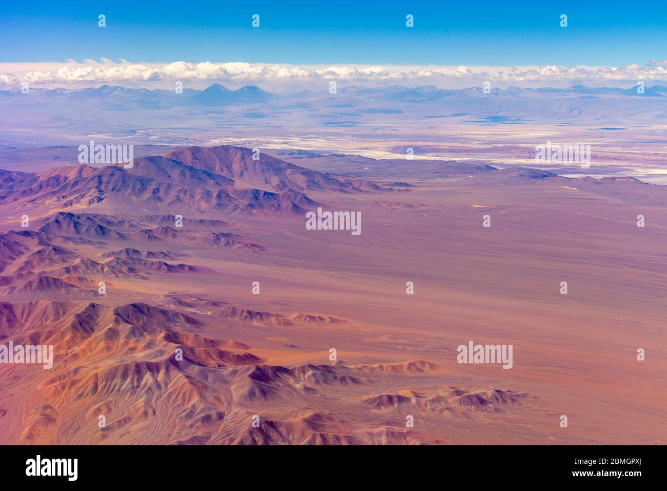 Aerial view of the Chilean Andes Stock Photo