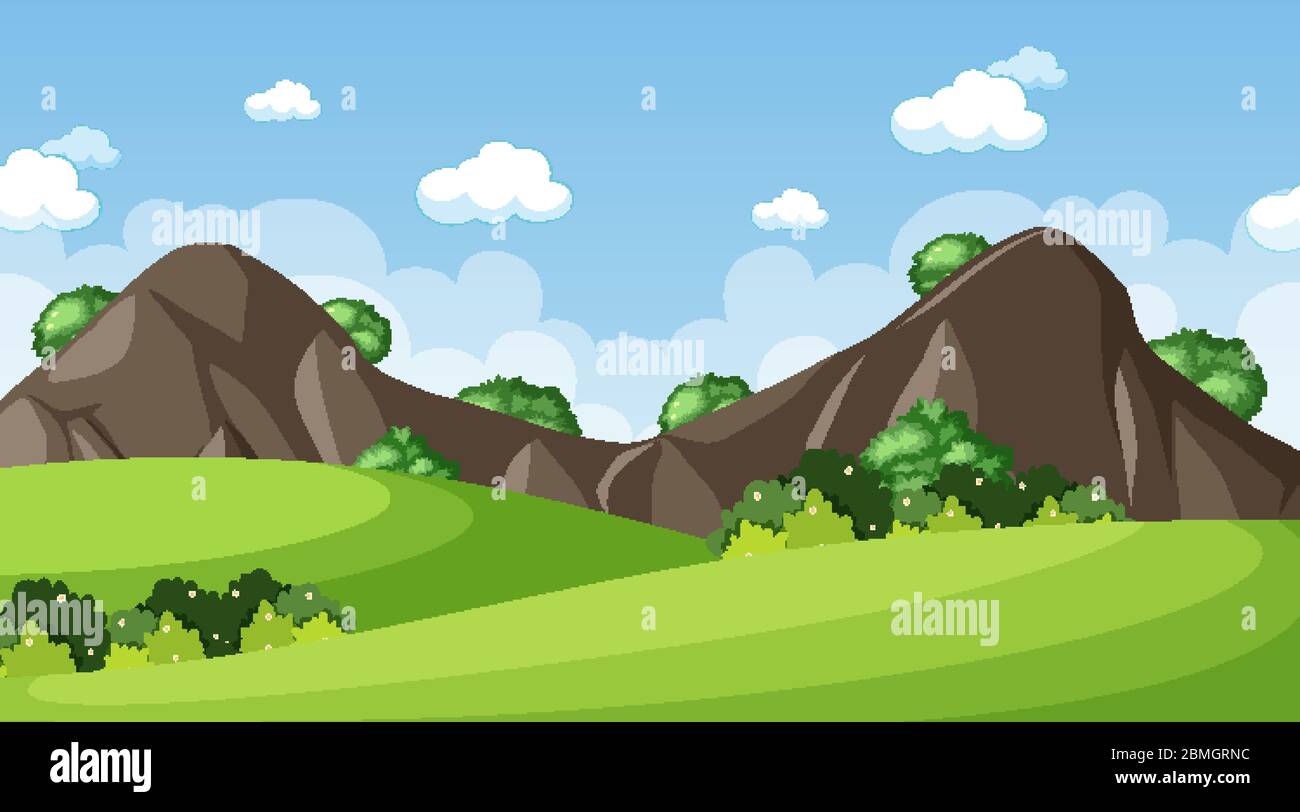 Background scene with many trees in the park illustration Stock Vector ...