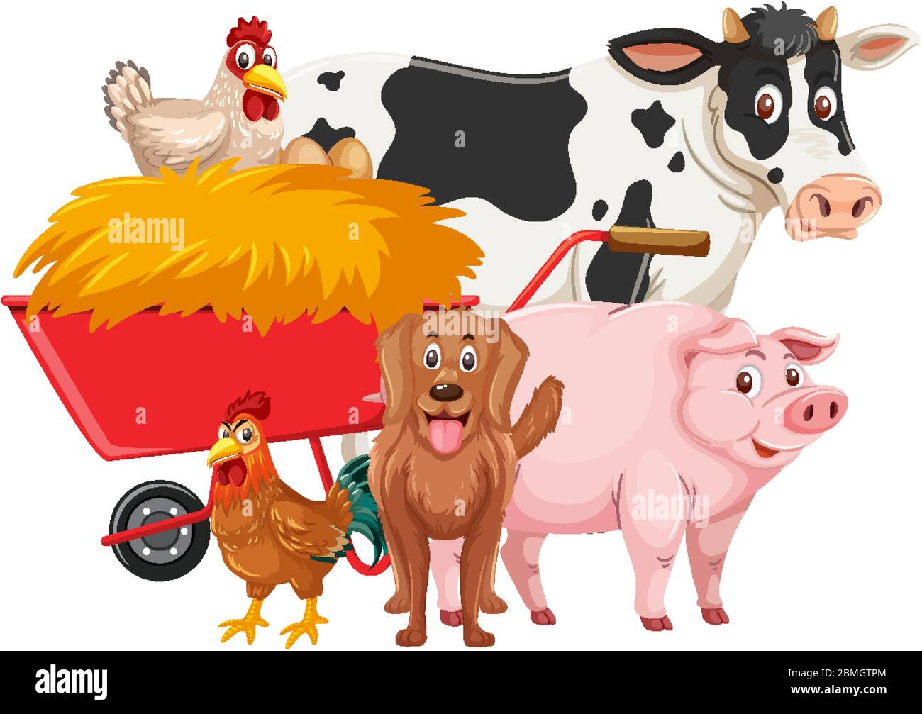 Farm animals on white background illustration Stock Vector Image & Art ...