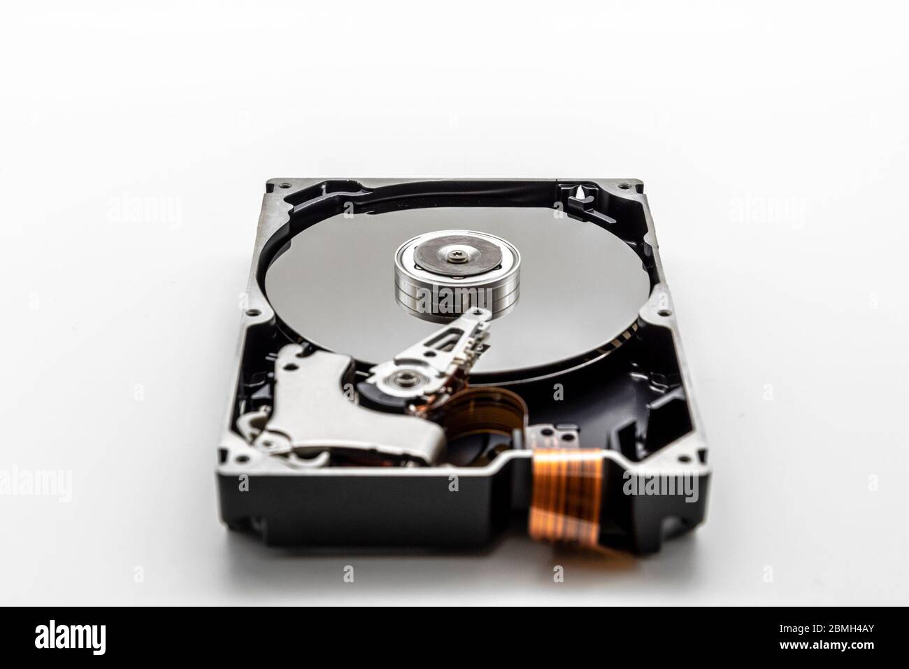 Close-up of mechanical hard disk disassembled Stock Photo
