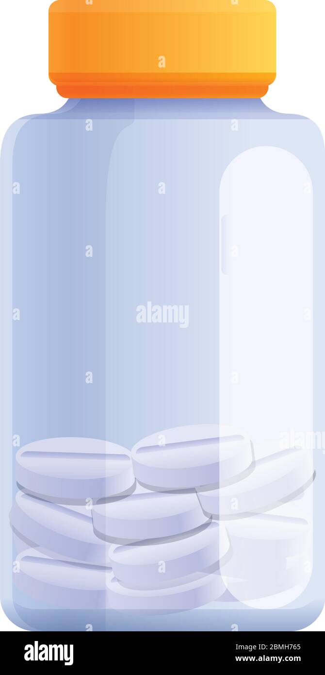 Capsule plastic jar icon. Cartoon of capsule plastic jar vector icon ...