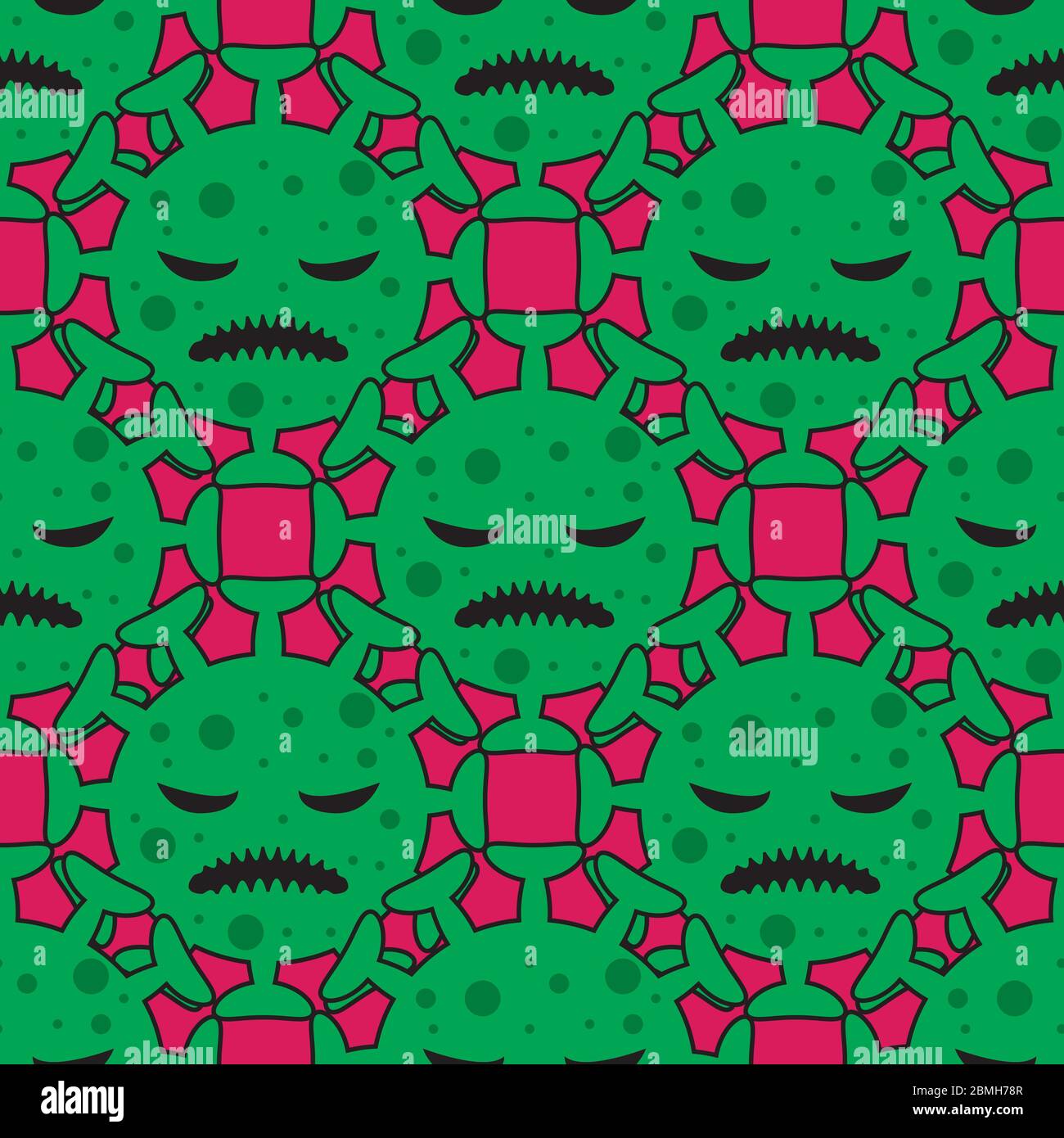 Seamless pattern of a biological virus on a pink background. Vector ...