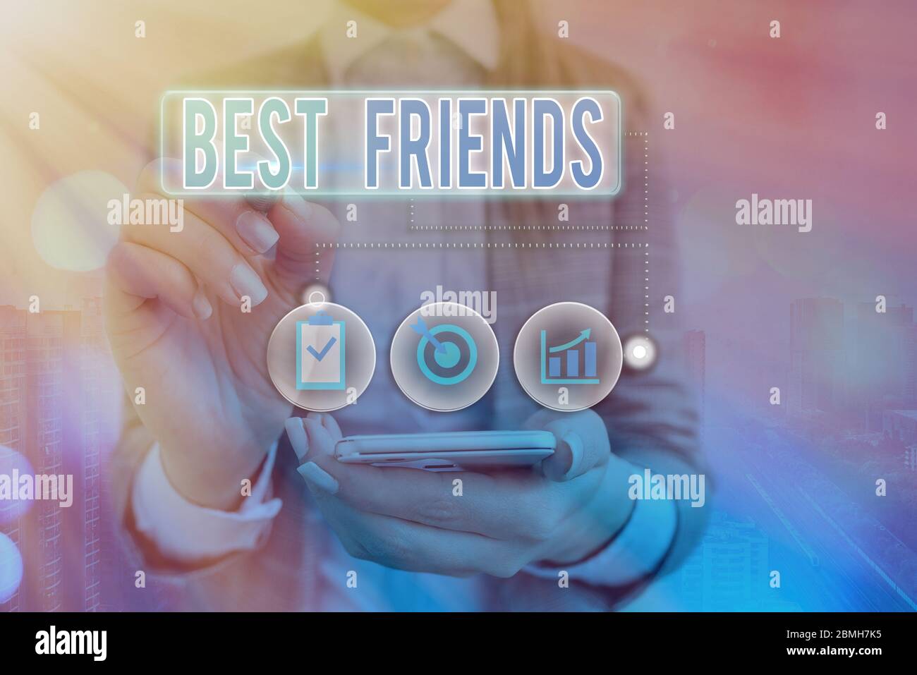 Writing note showing Best Friends. Business concept for A an individual ...