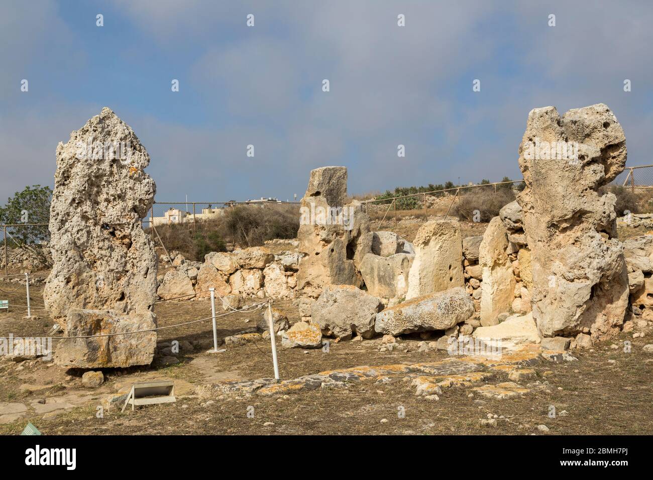 Inner court and terminal apse, Skorba West temple, Triq Sant' Anna, Mgarr, Malta Stock Photo