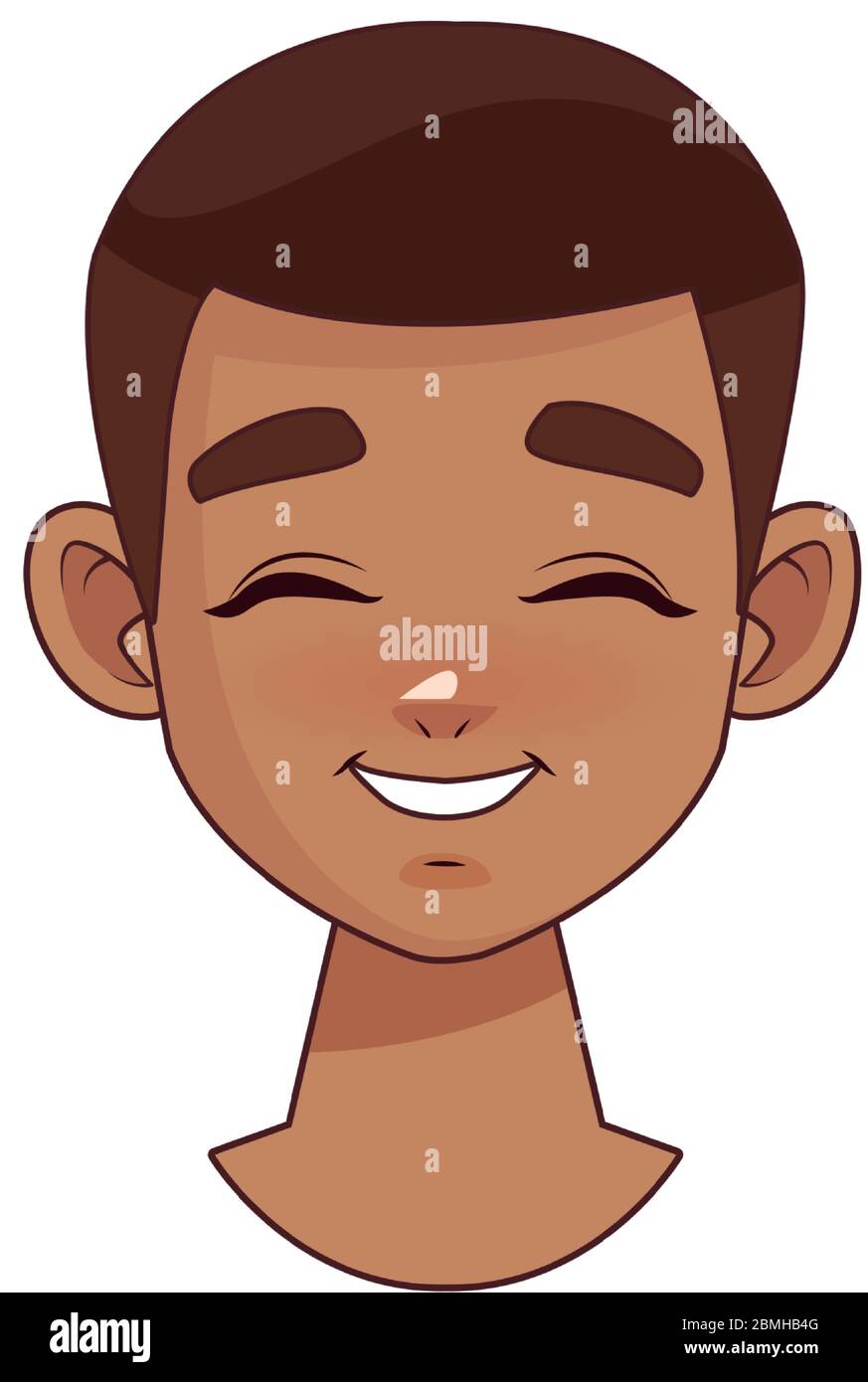 happy young afro boy head character Stock Vector Image & Art - Alamy