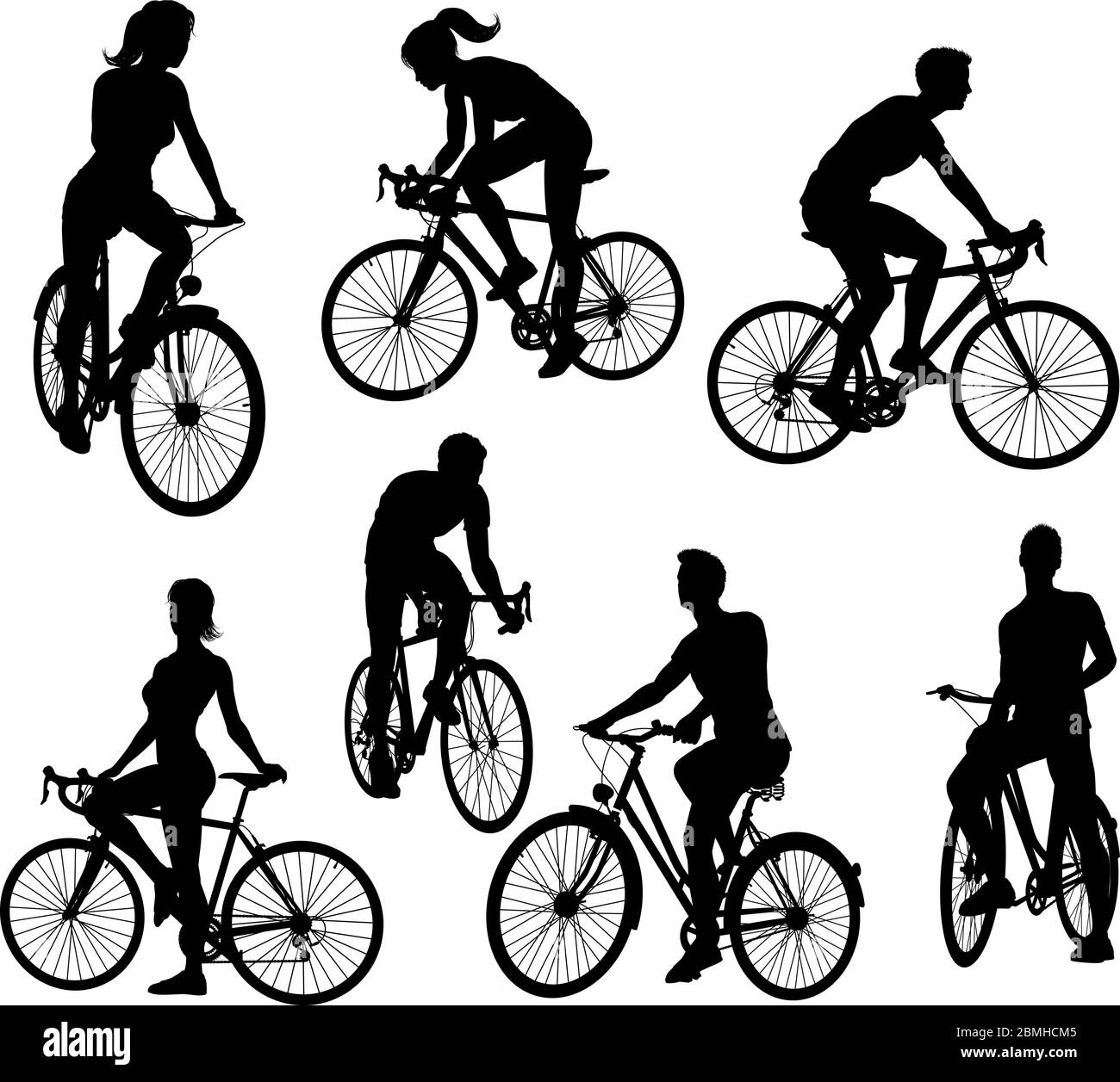 Black cyclists group Stock Vector Images - Alamy