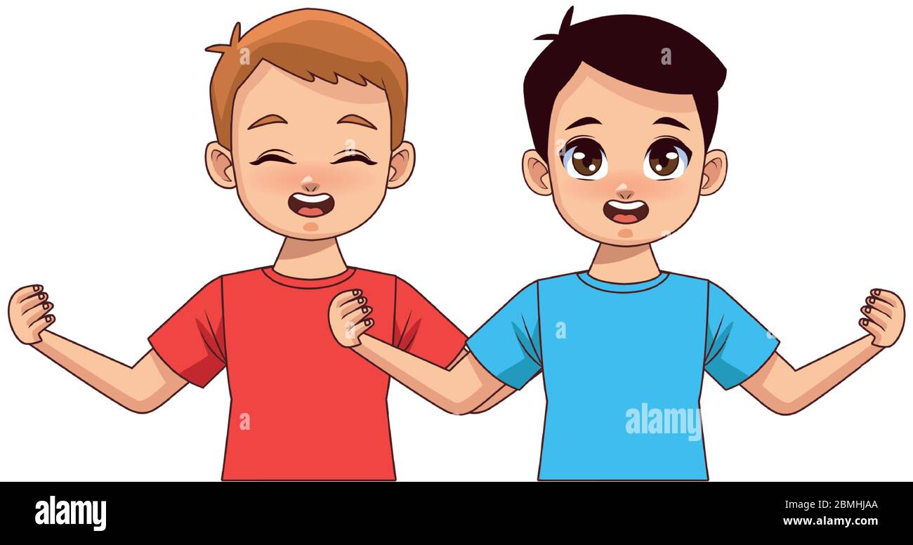 happy young boys teenagers characters Stock Vector Image & Art - Alamy
