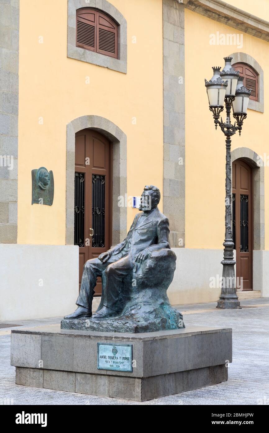 Angel Guimera Jorge statue on Plaza Isla de la Madera,Santa Cruz de Tenerife,Tenerife Island,Canry Islands,Spain,Europe Stock Photo