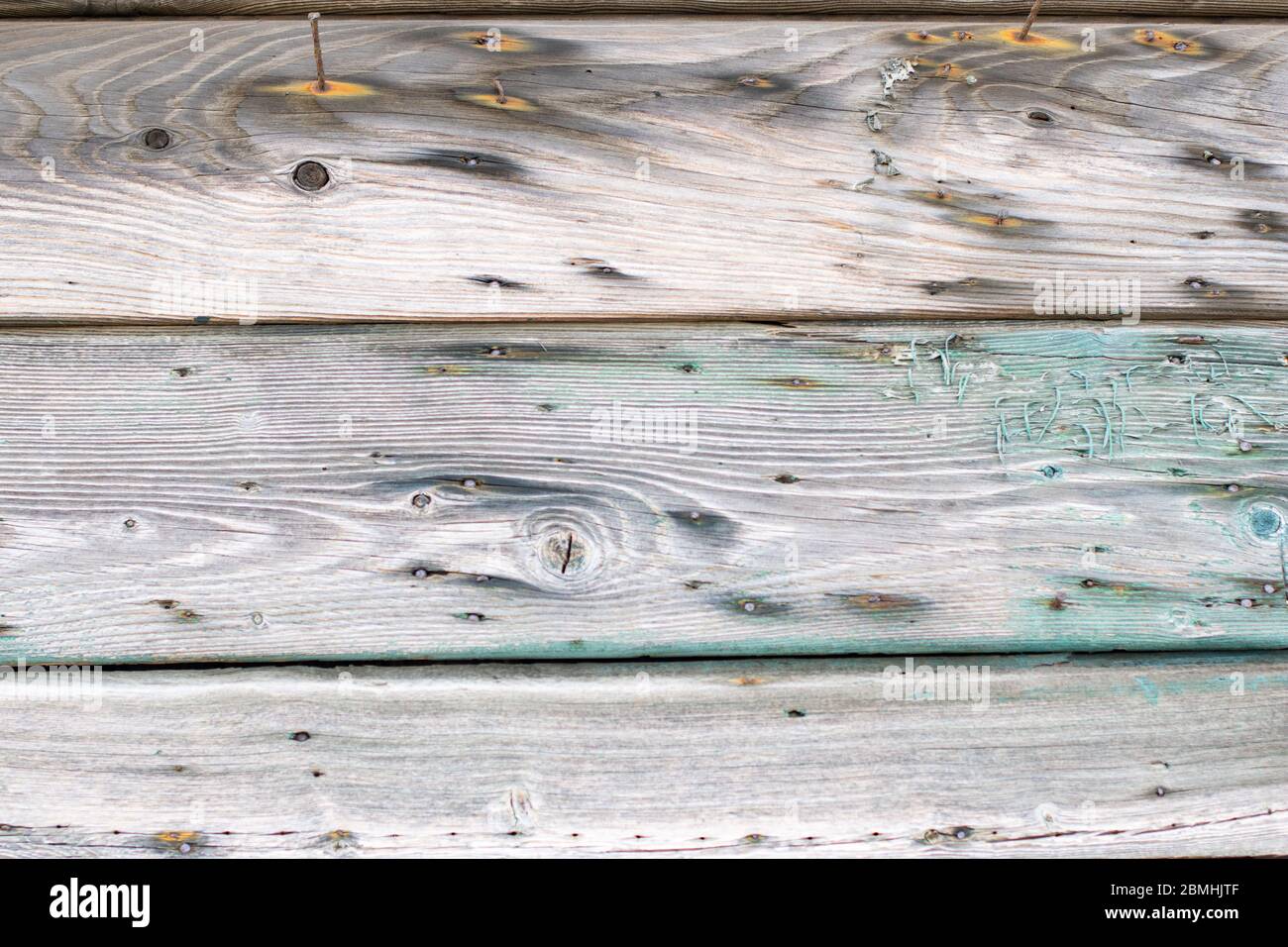 natural wood background, plank, blue teal grain, stripped planks, knots, photo, image, nature, pure, outside, outdoor, wooden planks, boards Stock Photo